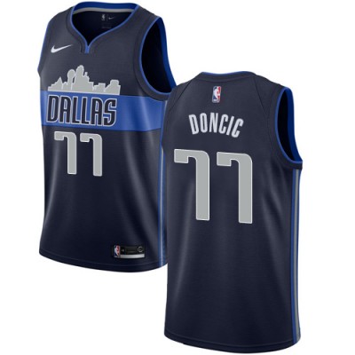 Nike Dallas Mavericks #77 Luka Doncic Navy Youth NBA Swingman Statement Edition Jersey